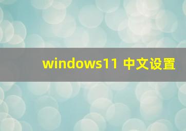 windows11 中文设置